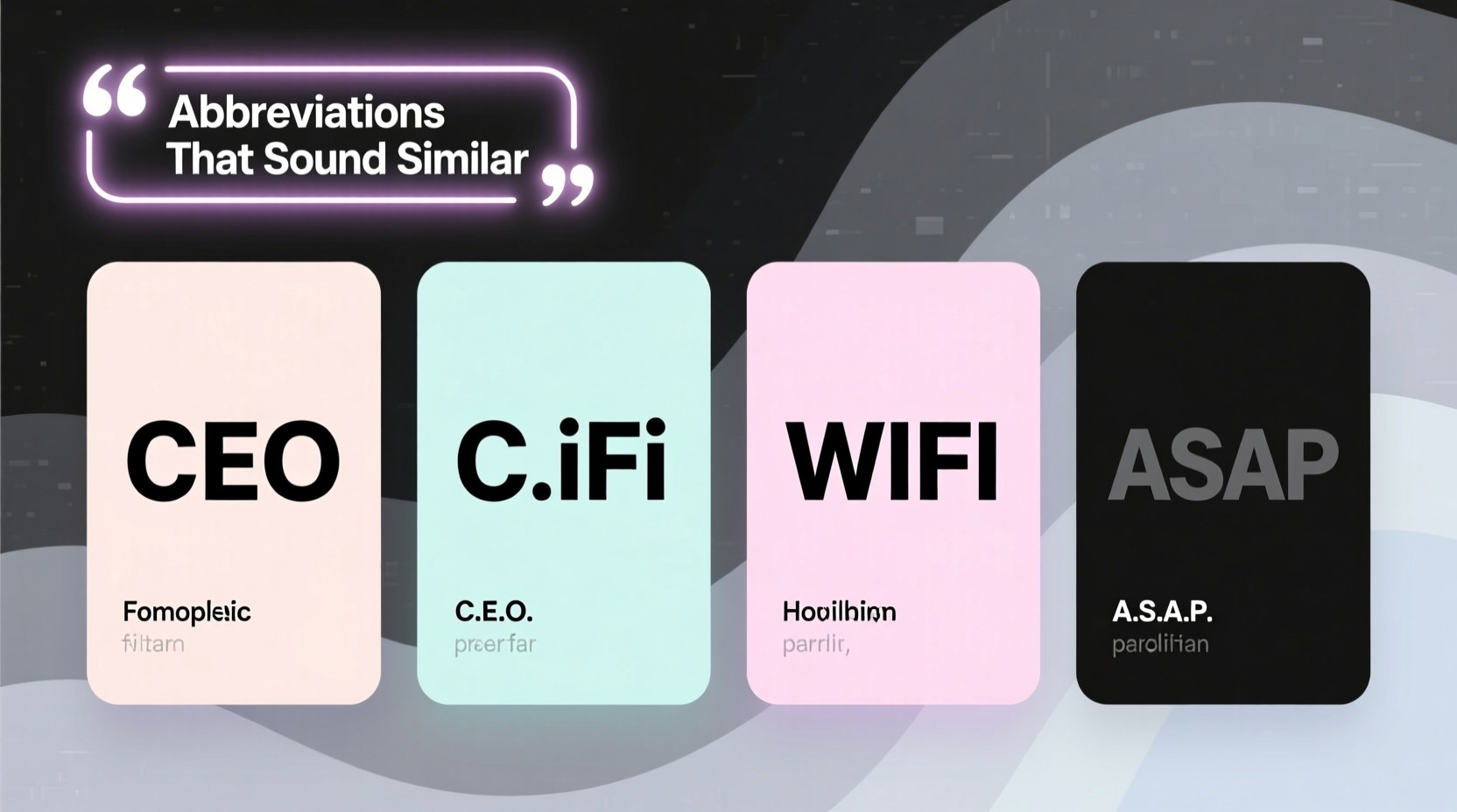 Abbreviations That Sound Similar