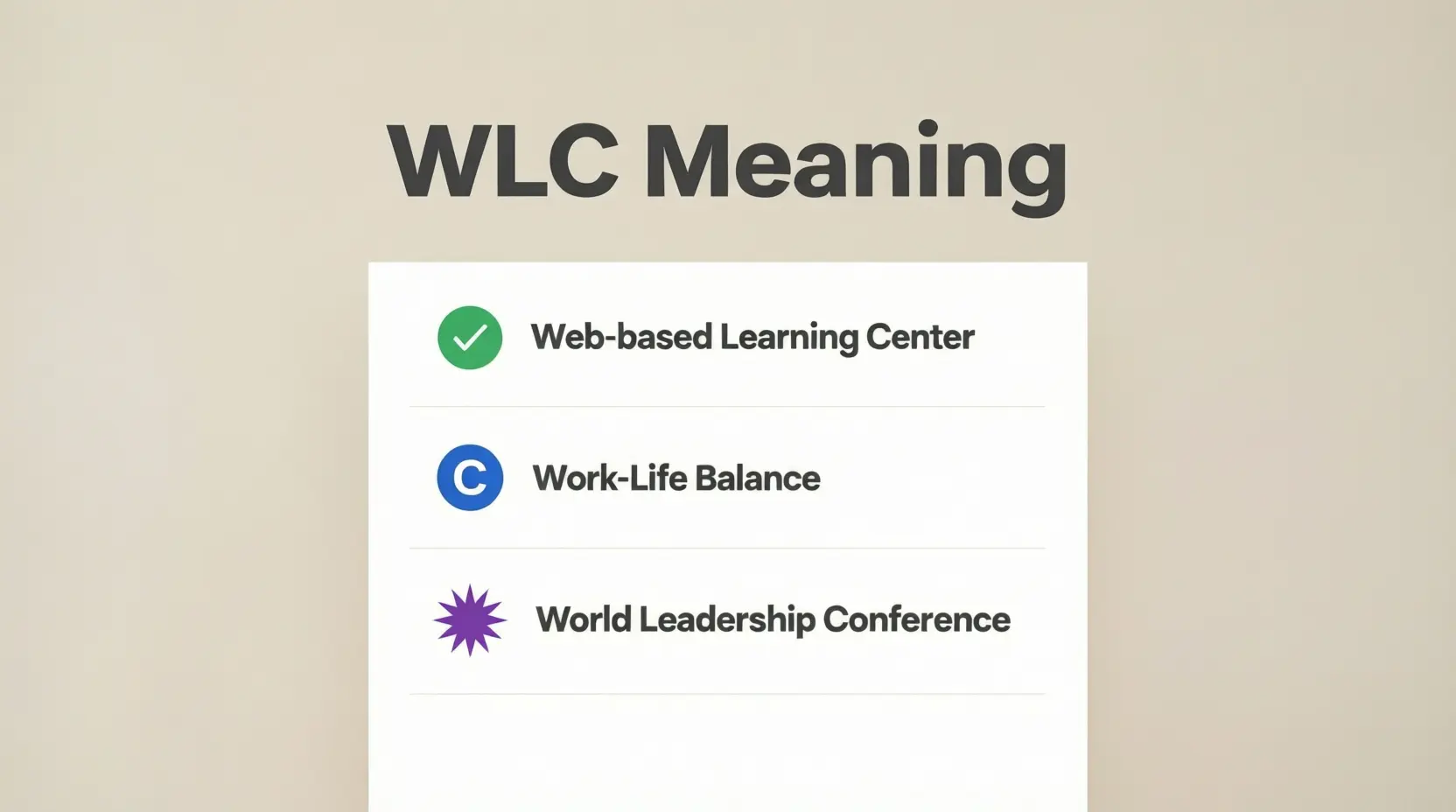 WLC Meaning